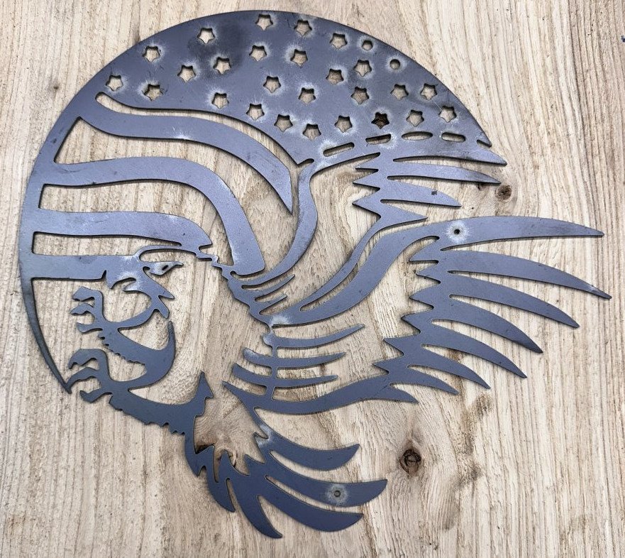 Round American flag with eagle